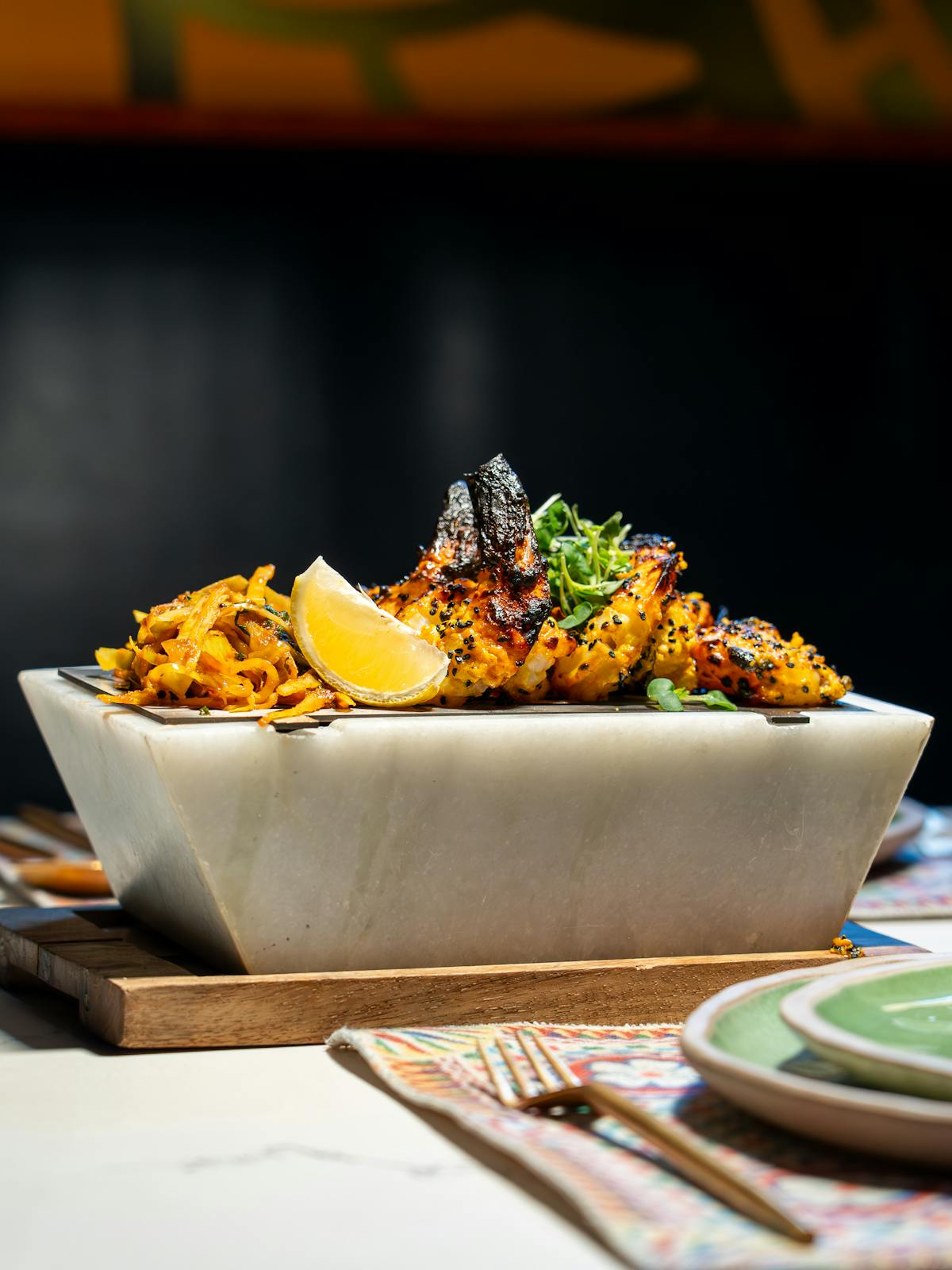 a plate of food on a table